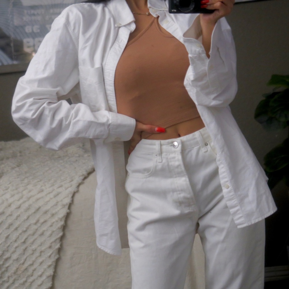Everlane Button Down White Shirt Top